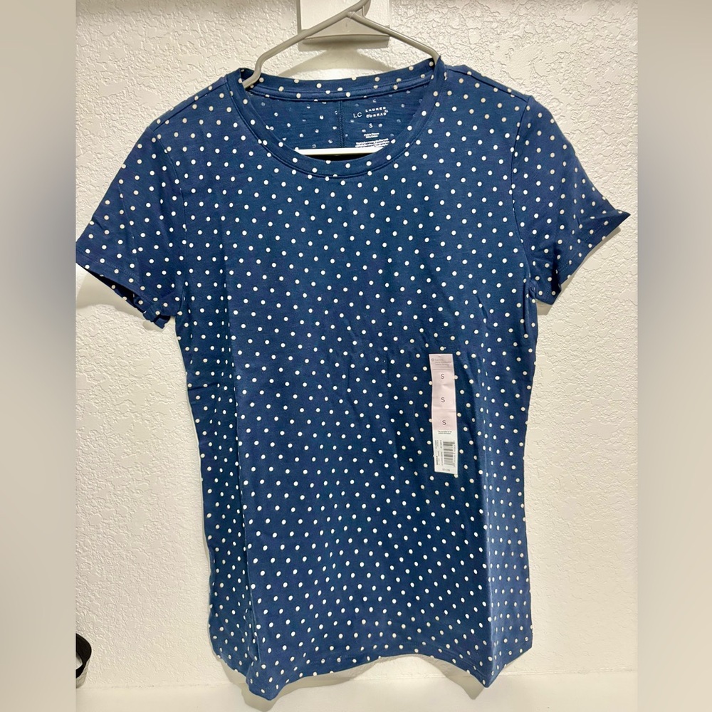 LC Lauren Conrad Navy Giddy Dot Tee
